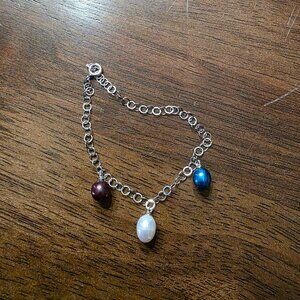 Triple Pearl Chain Bracelet